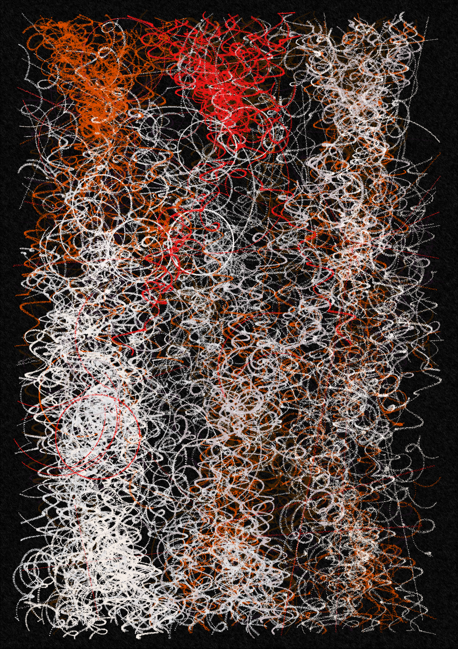 pang #220 - crayon-like abstract expressionist marks